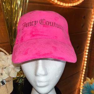 JUICY COUTURE pink velvet adj baseball hat NWT